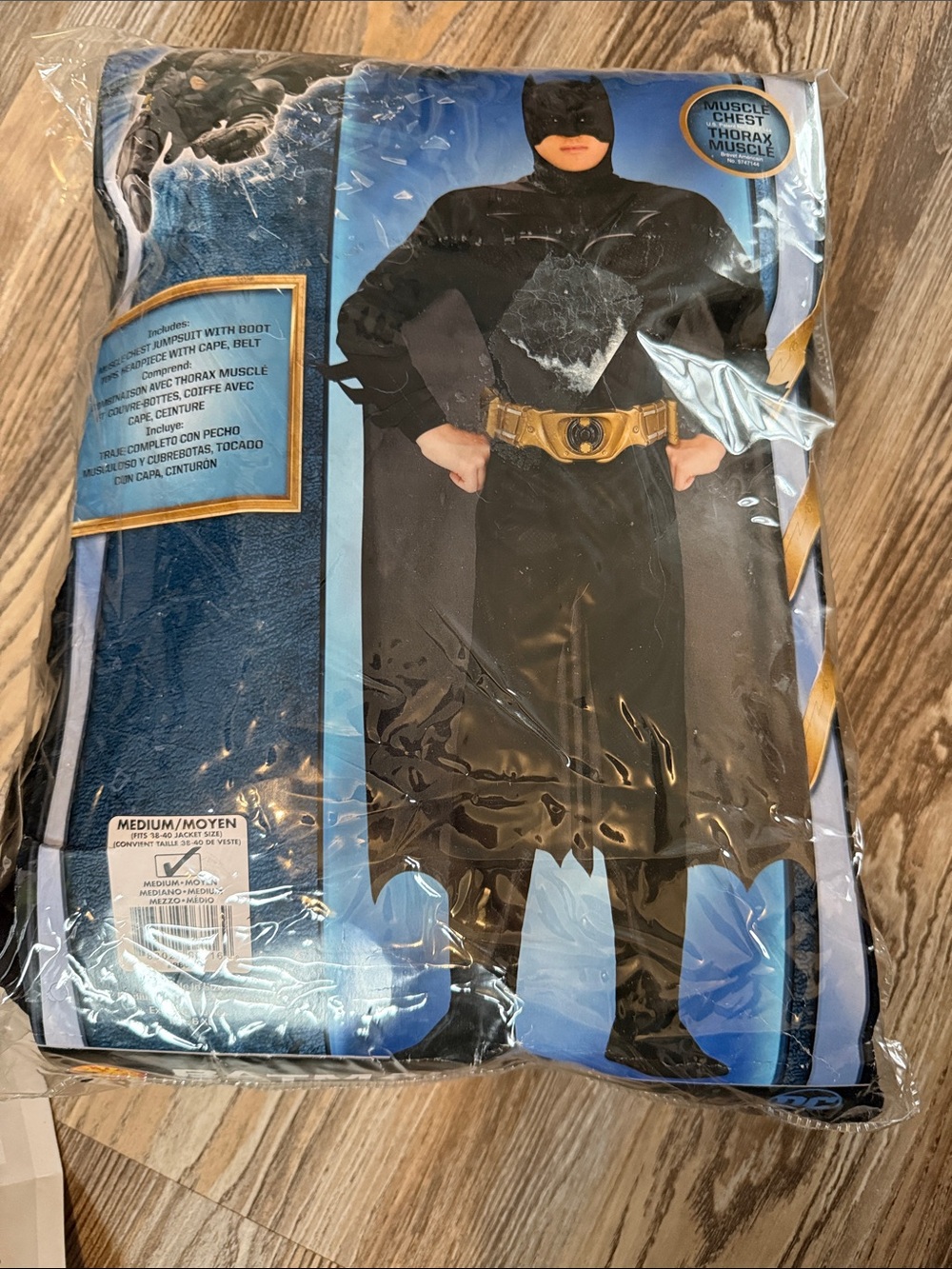 Rubie's Black Superhero Costume with Gold Belt